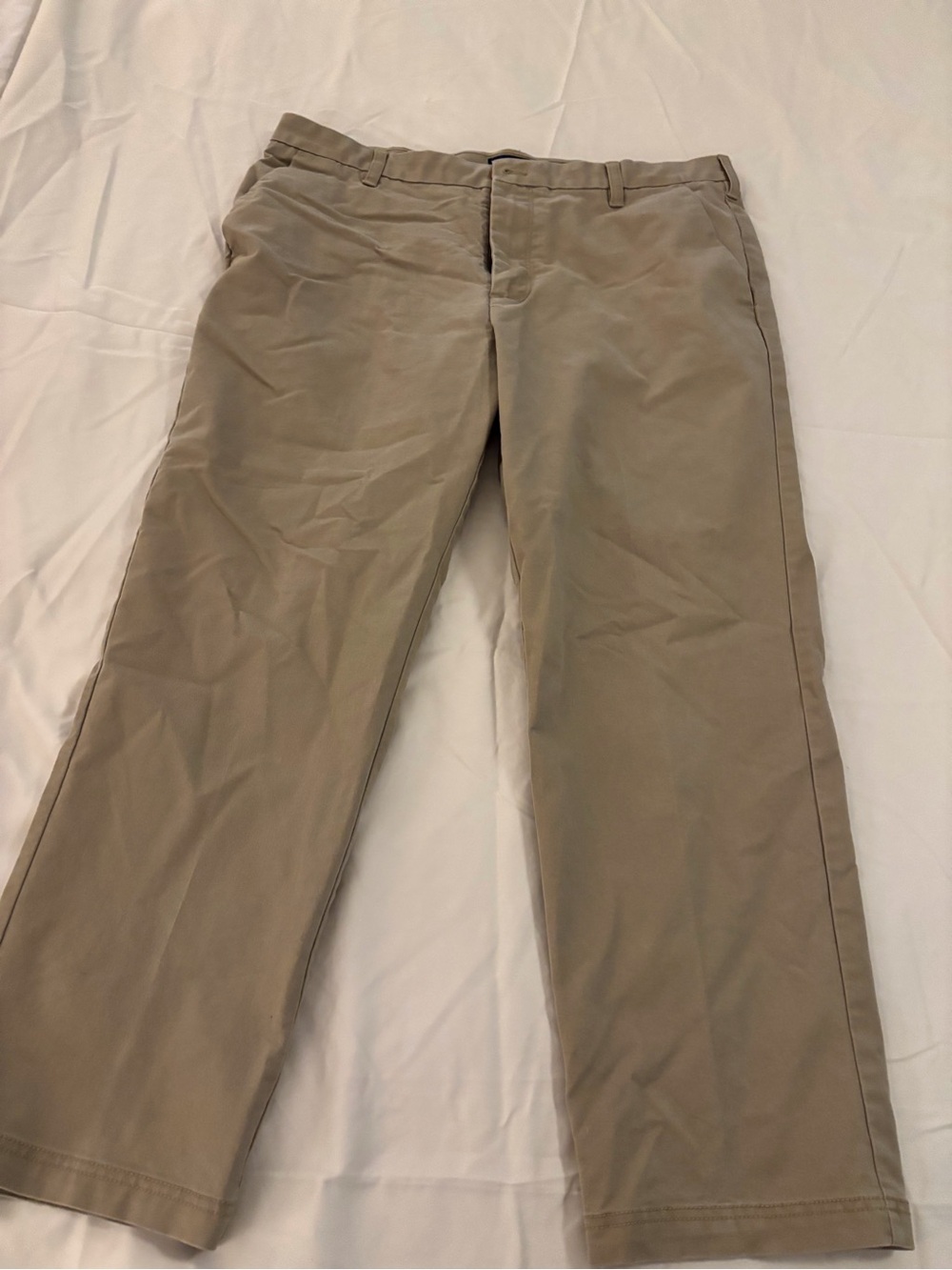 IZOD Straight Fit Flat Front Chino Pants Tan Waist 38 x 30